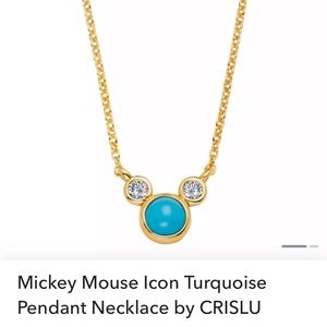 Mickey Mouse icon turquoise pendant necklace
